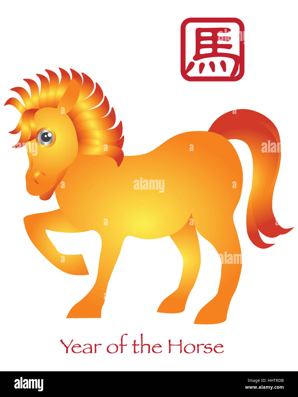 horse, golden, chinese, zodiac, horoscope, new year, asian, greeting