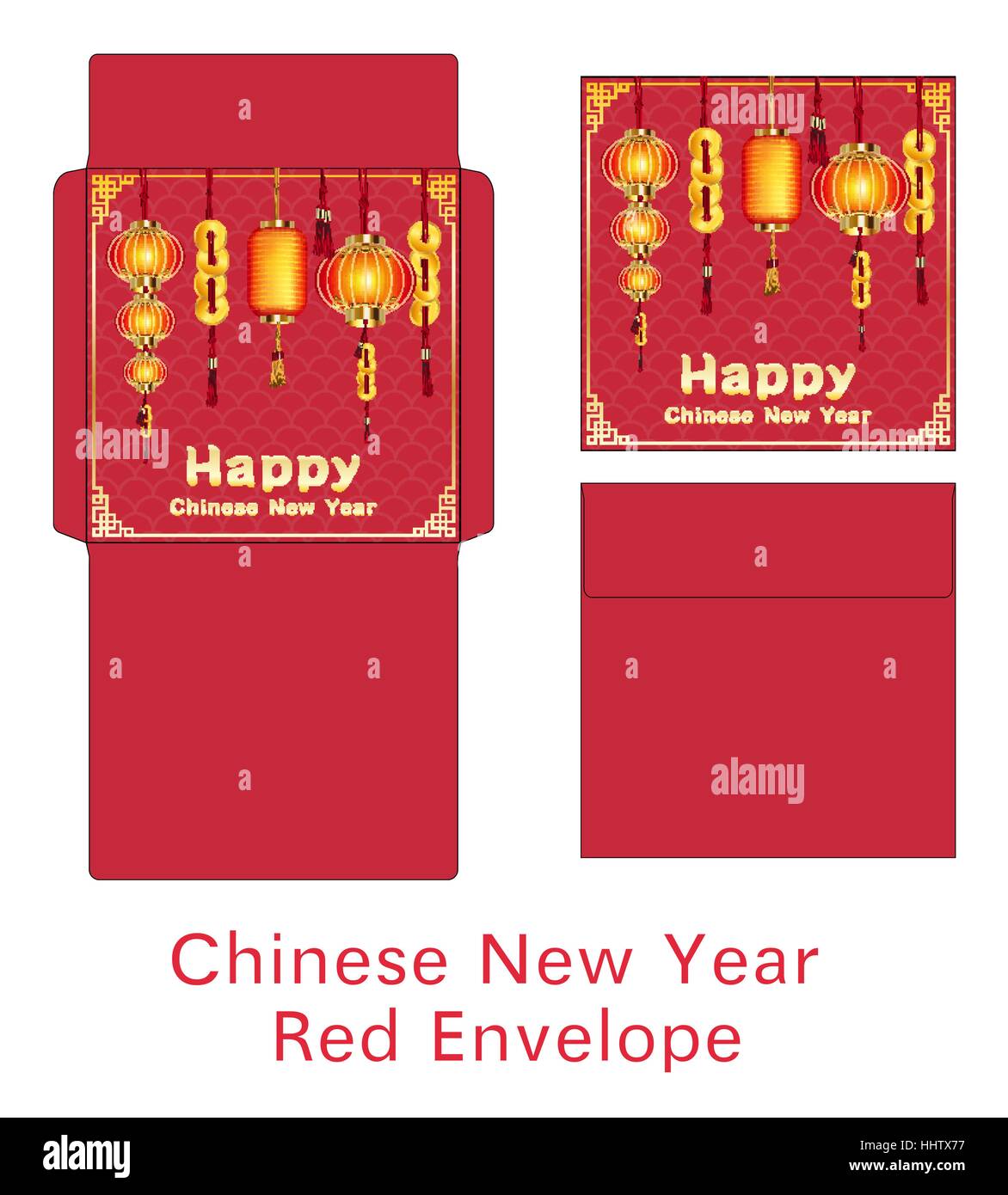 Chinese New Year red envelope flat icon. Vector illustration. Red packet  with gold lanterns. Chinese new year design elements Stock Vector Image &  Art - Alamy