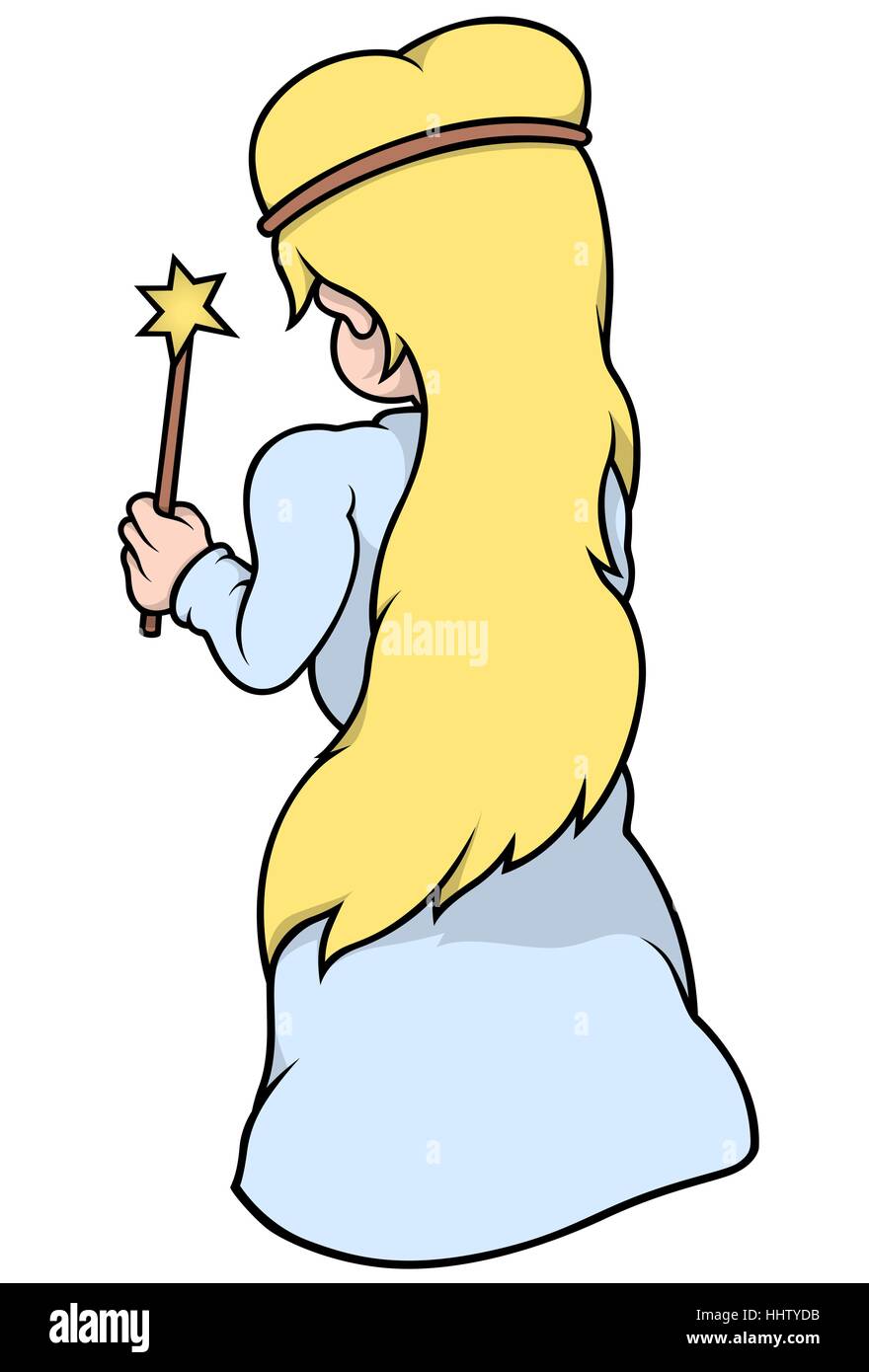 Rear View of Blond Fairy Stock Vector Image & Art - Alamy