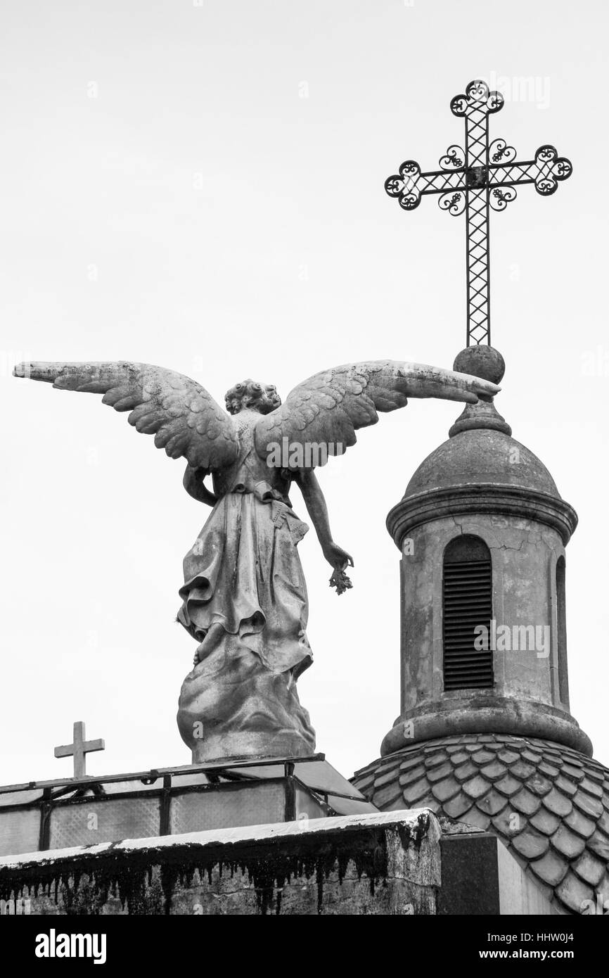 Angel Statue in Recoleta Cemetery, Buenos Aires, Argentina. Stock Photo