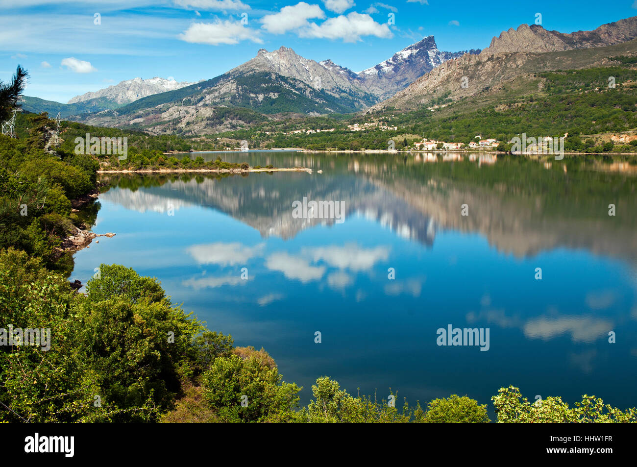 travel, mountains, corsica, fresh water, lake, inland water, water, beautiful, Stock Photo