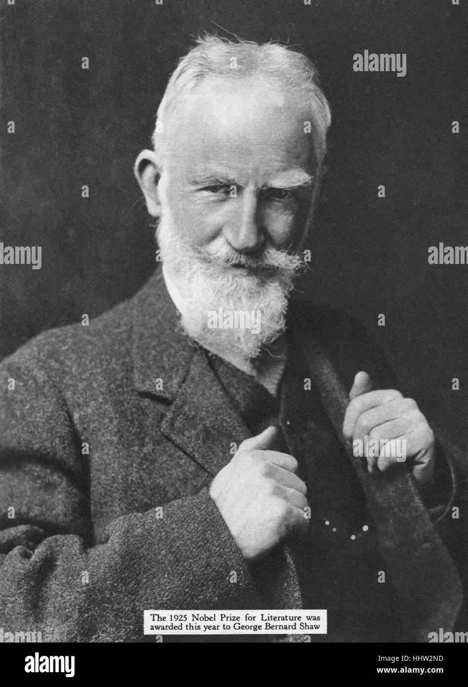 George Bernard Shaw (26 July 1856 – 2 November 1950), Irish playwright. Portrait in 1926, the year he was awarded the Nobel Stock Photo