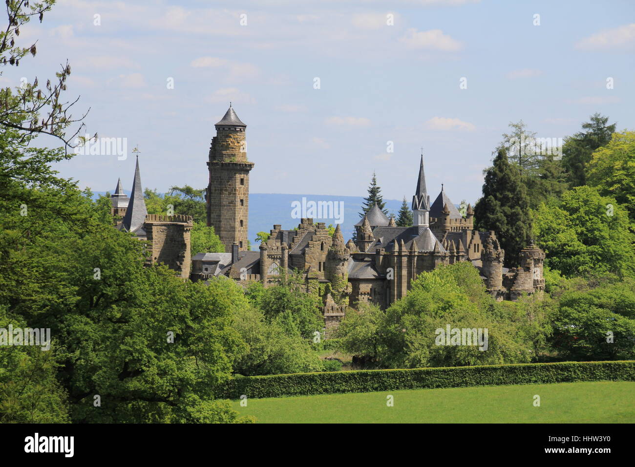 tower, hesse, chateau, castle, old, tower, baroque, hesse, german ...