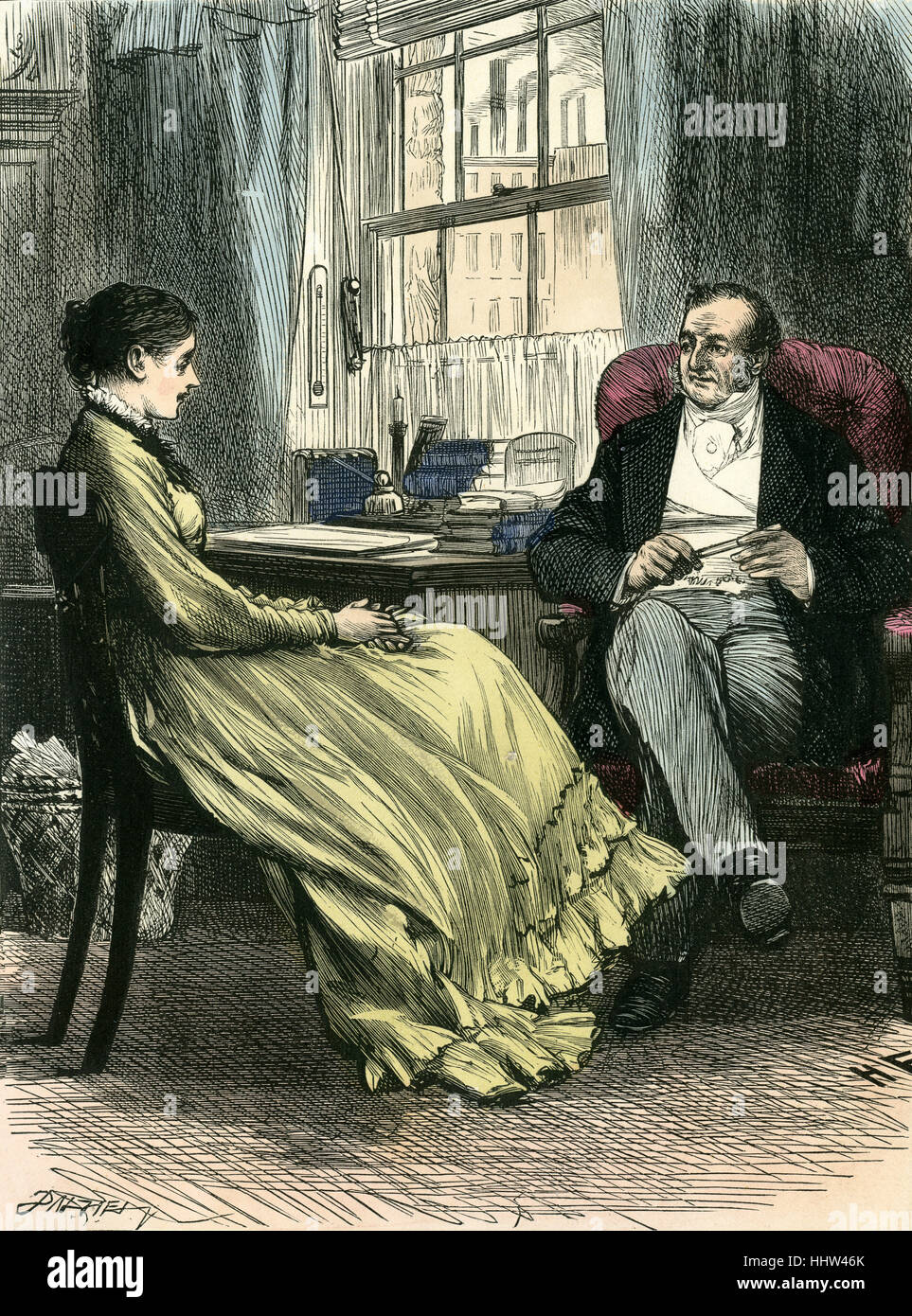 Hard Times for These Times by Charles Dickens. Caption  reads: 'Louisa my dear, you are the subject of a proposal of marriage Stock Photo