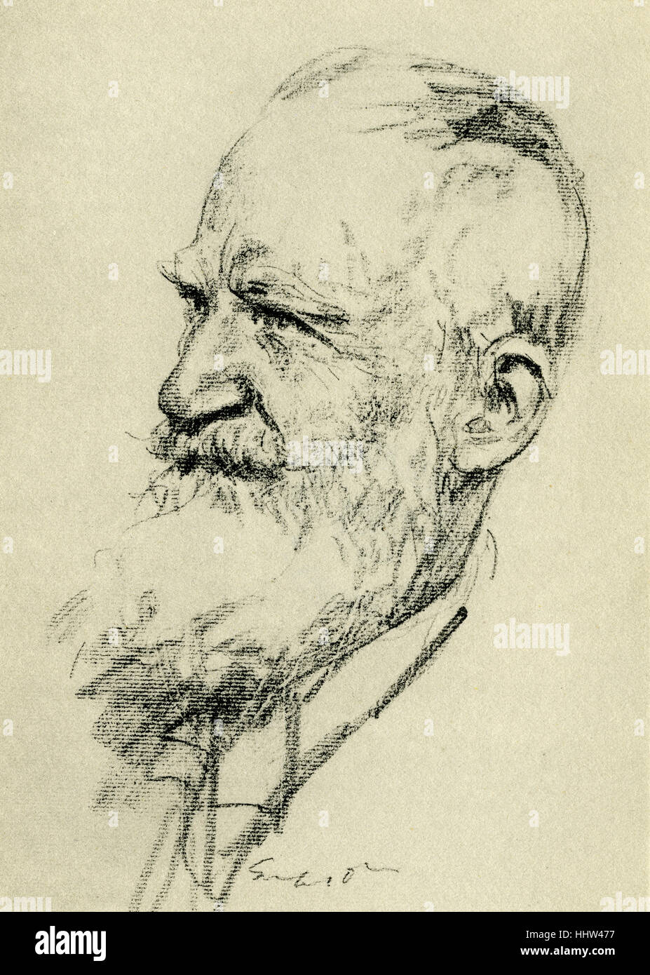 George Bernard Shaw (26 July 1856 – 2 November 1950), Irish playwright. Portrait by Joseph Simpson (1879 - 1939) Stock Photo
