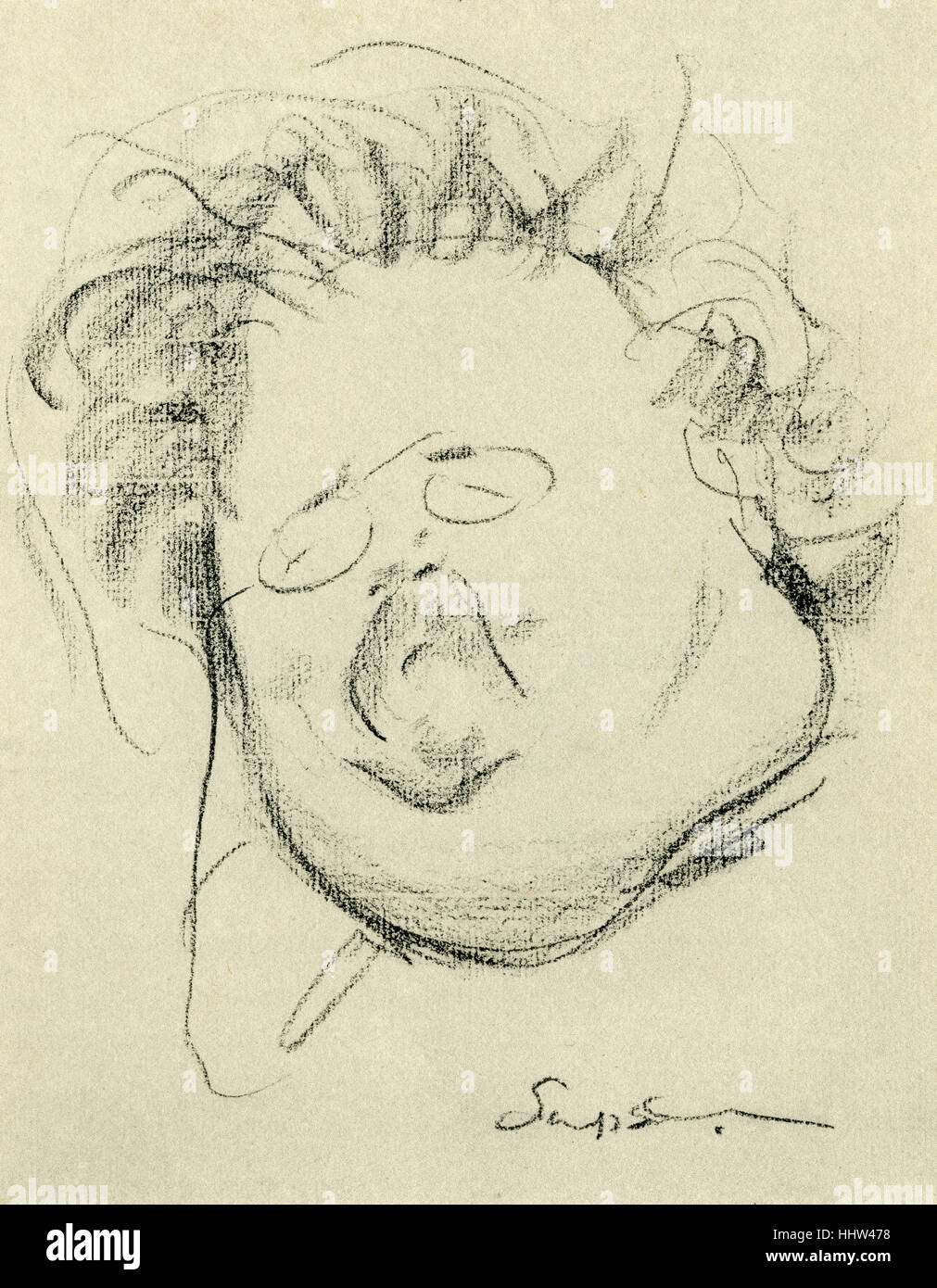 Gilbert Keith Chesterton (29 May 1874 – 14 June 1936), English author. Portrait by Joseph Simpson (1879 - 1939) Stock Photo