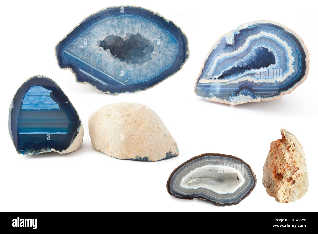Section of a white and blue geodes Stock Photo - Alamy