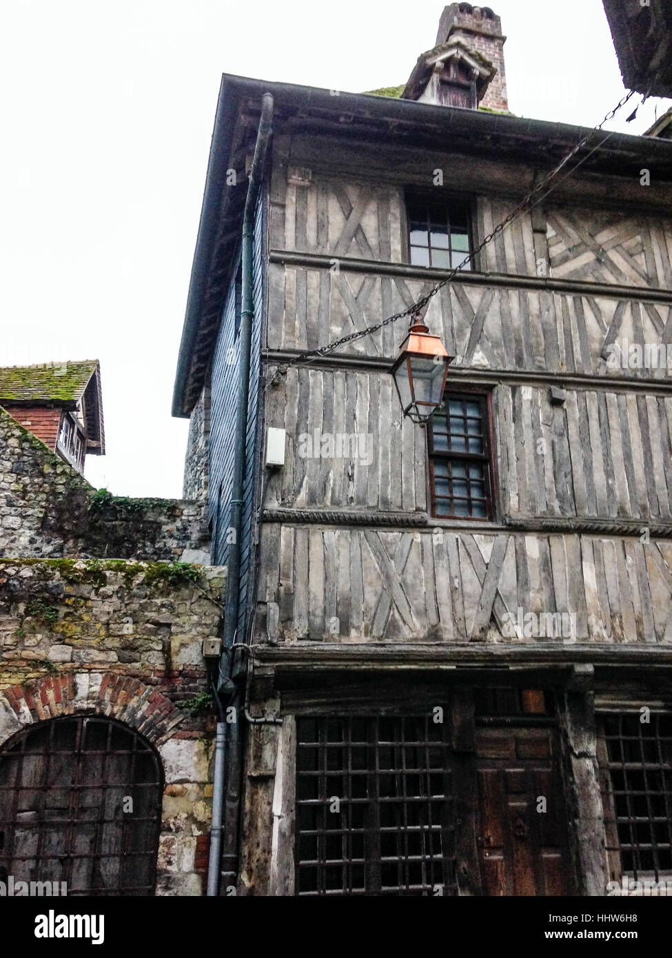 Traditional Normandy houses, Honfleur, France Stock Photo Alamy