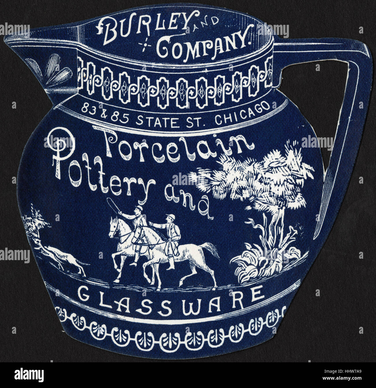 Burley and Company. Porcelain pottery and glassware. [front]  - Home Furnishings Trade Cards Stock Photo
