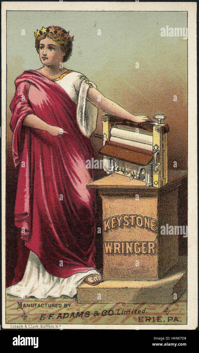 Keystone Wringer [front]  - Laundry Trade Cards Stock Photo