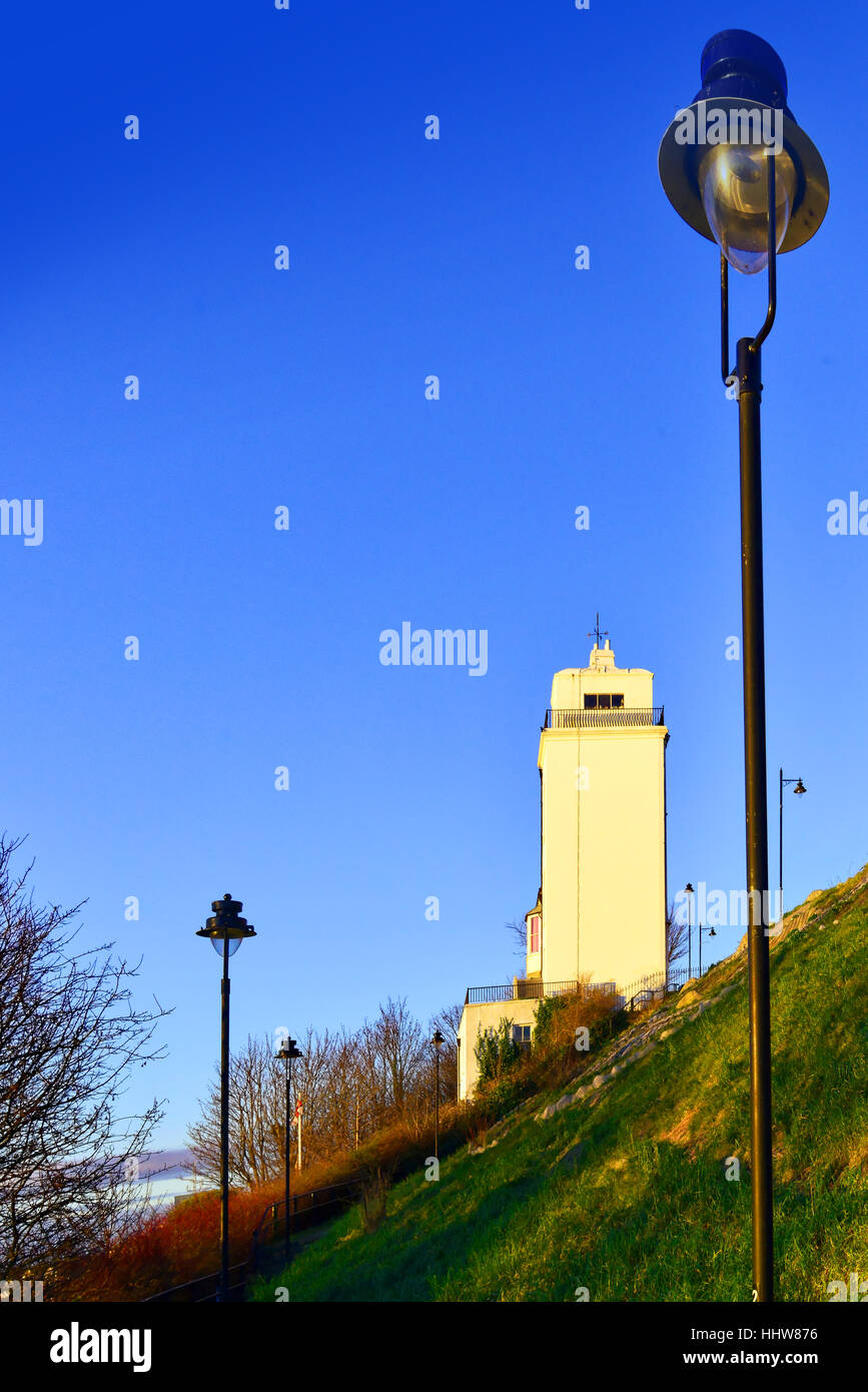 Highlights lighthouse and lamps North Shields Stock Photo
