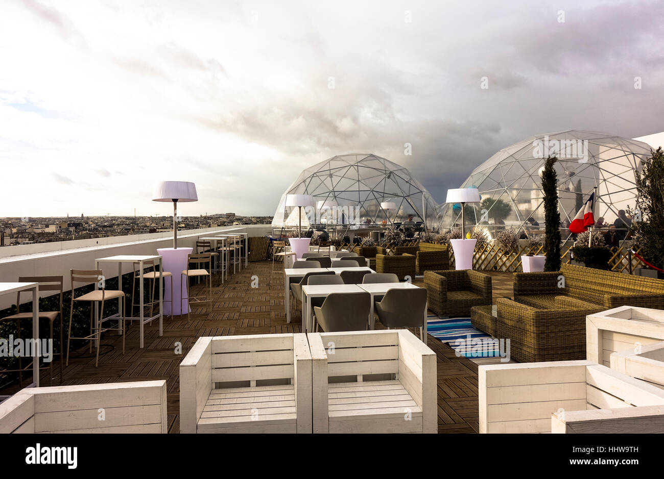 The Rooftop at the Galeries Lafayette Department Store with the Ice Cube  Bar Paris France Stock Photo - Alamy