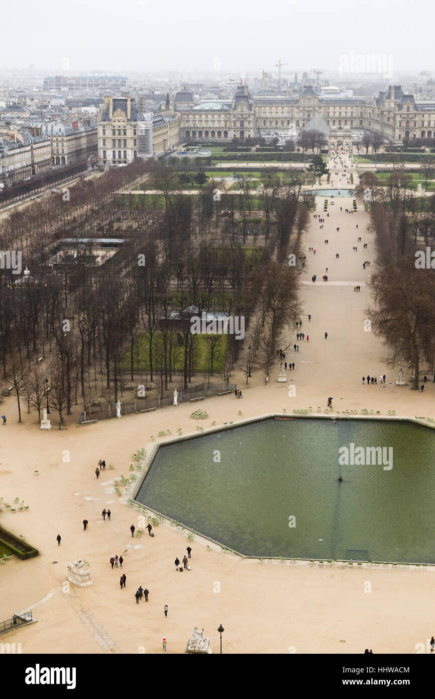 Aerial view of louvre museum hi-res stock photography and images - Alamy