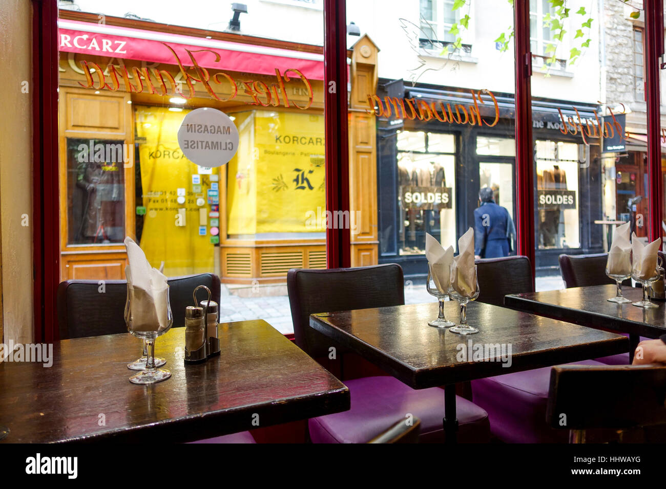 Interior of bar restaurant, Falafel, Chez Hanna, La Marais, Paris, France. Stock Photo