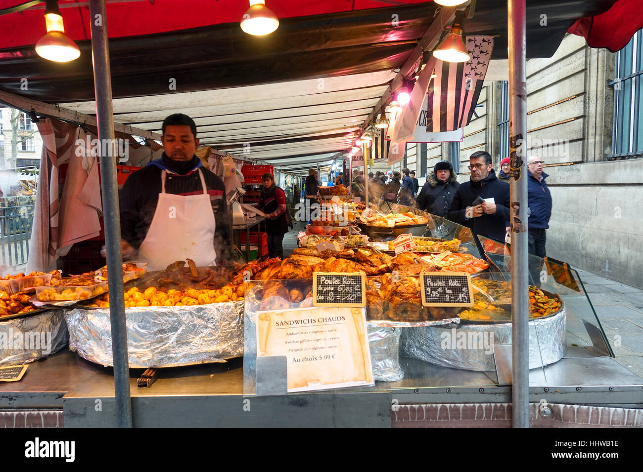 Outdoor Food Market, Marché Place Baudoyer Seafood Stall / Fish Monger  Marais district Paris France Stock Photo - Alamy