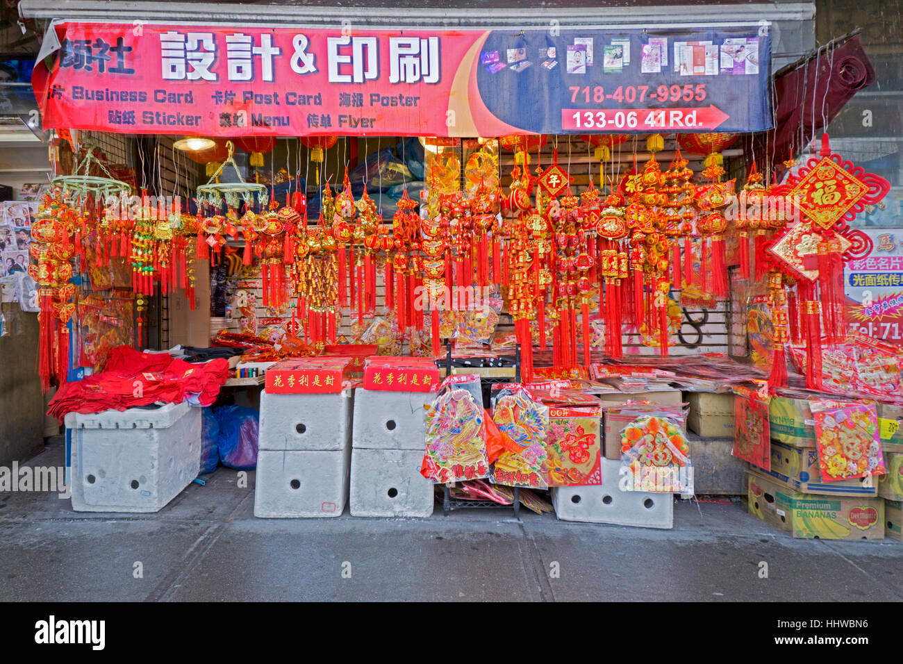 A stand in Chinatown Flushing, Queens, New York that sells good luck