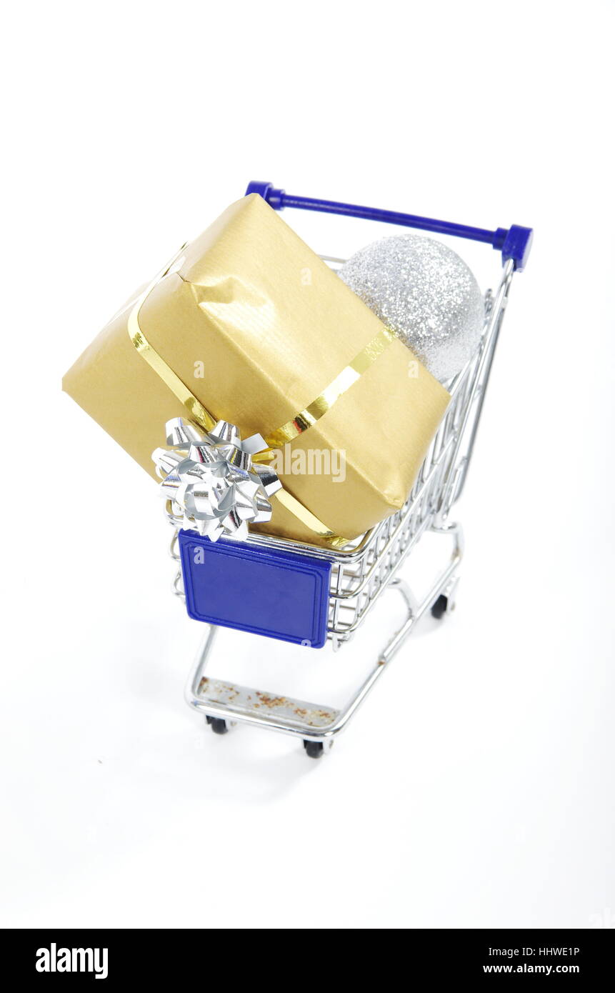 shopping, trolley, cart, purchase, christmas shopping, christmas, xmas, x-mas, Stock Photo