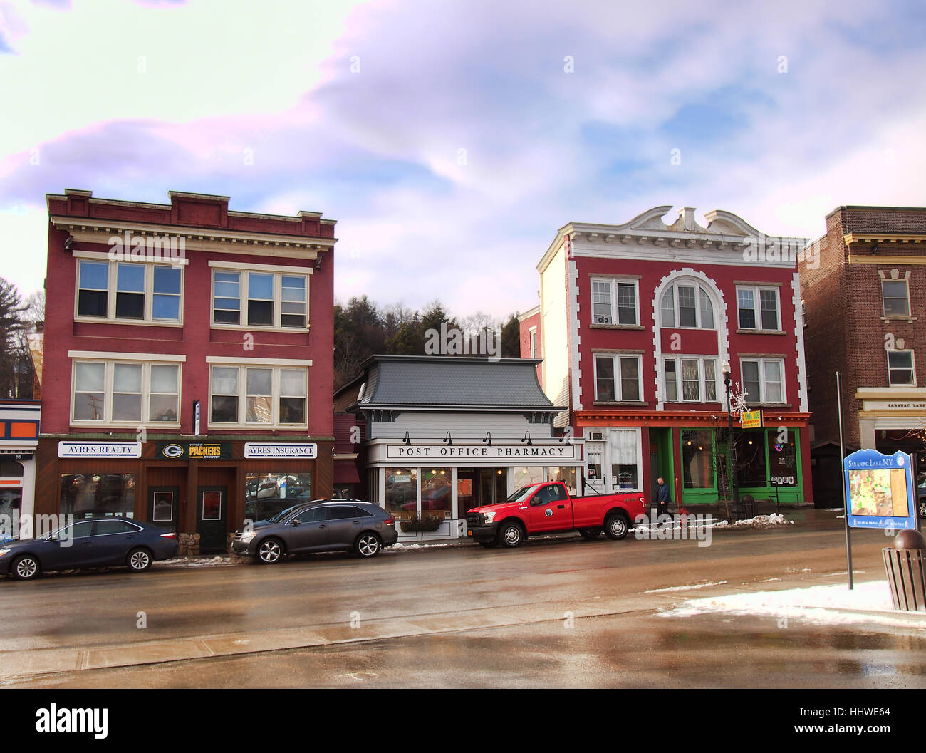 Saranac Lake , New York, USA. January 19, 2017. The beautiful small village of Saranac Lake, New