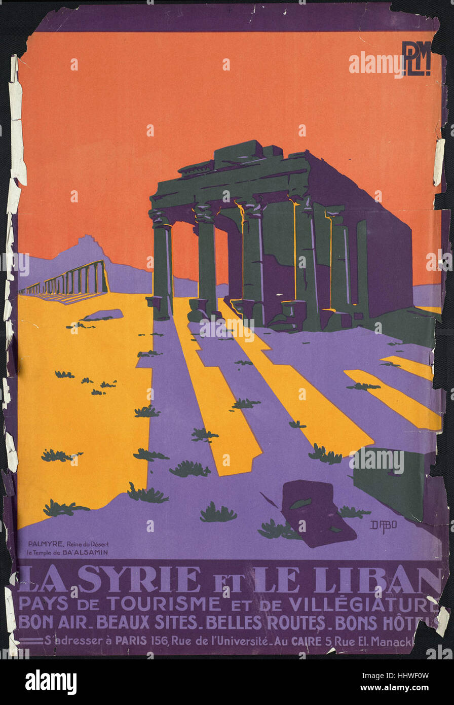 Syrie 1920 La Syrie et le Liban - Vintage travel poster 1920s-1940s Stock Photo ...