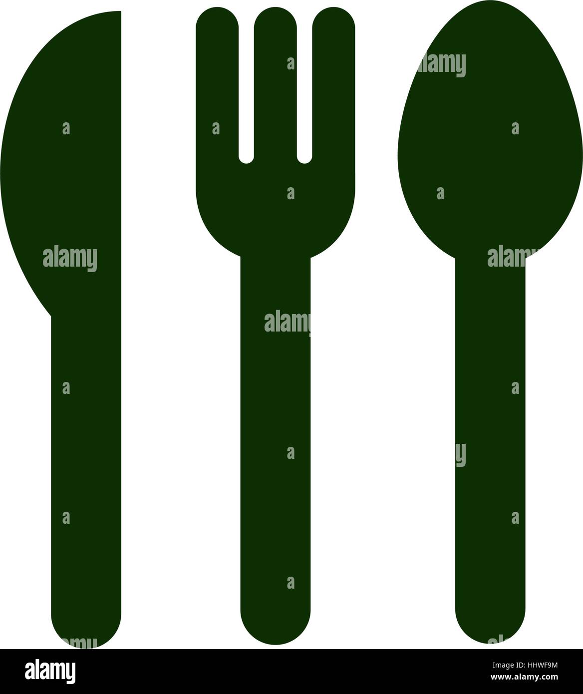 silhouette set collection cutlery icon flat vector illustration Stock Vector