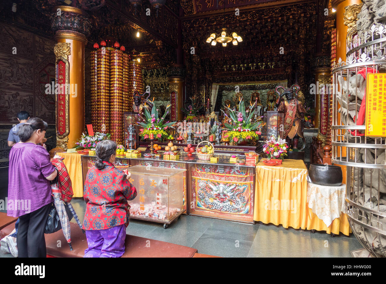 Taiwan, Tainan, Anping, Matsu temple interior Stock Photo