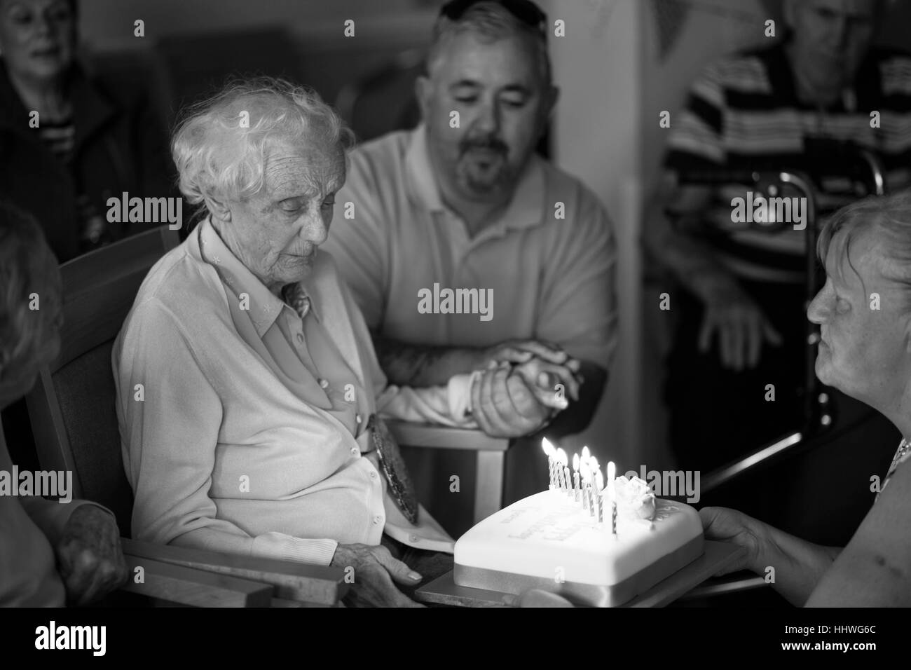 Elderly aged Black and White Stock Photos & Images - Alamy