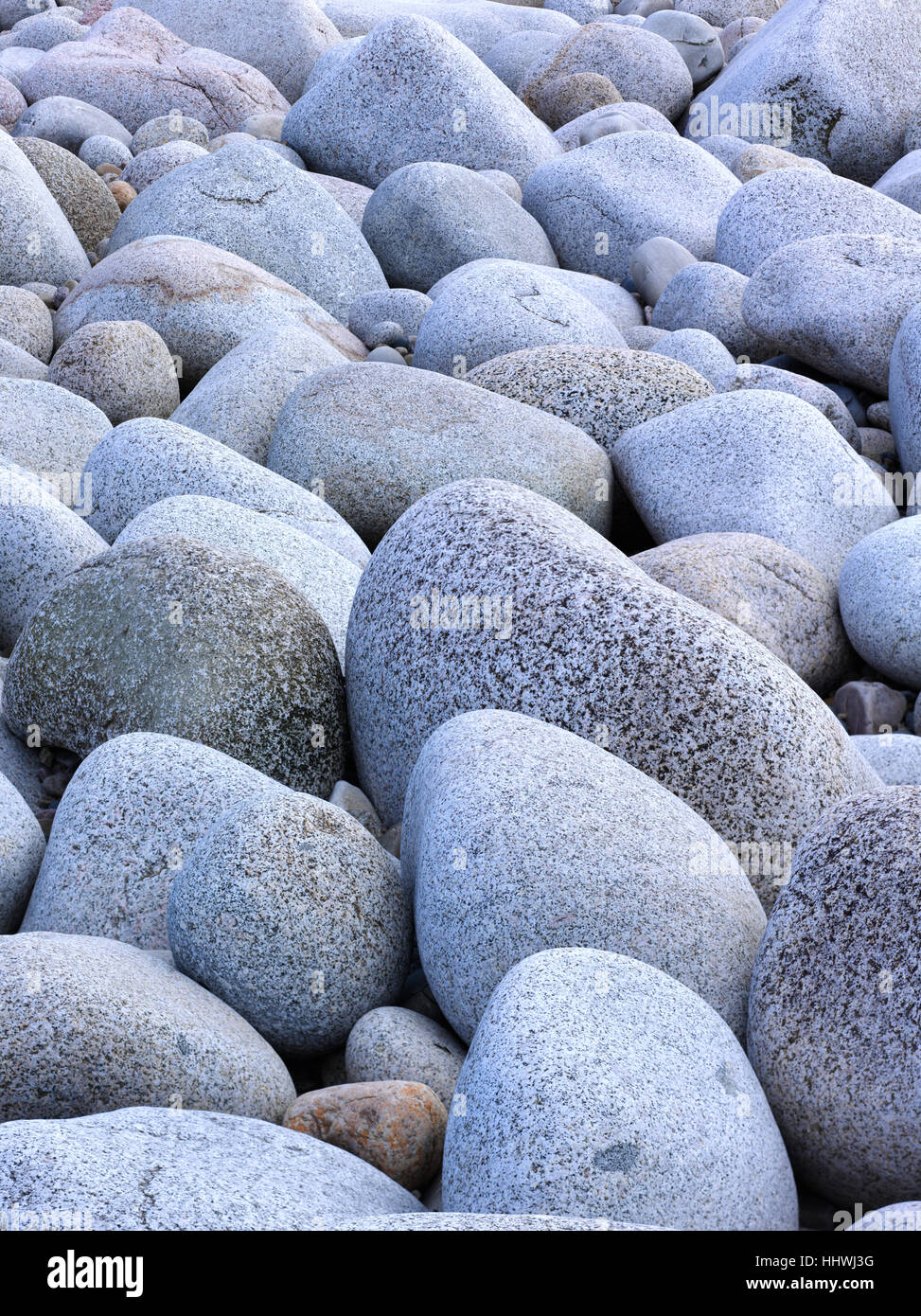 Granite stones, round, coast, Bloody Foreland, Gweedore, Donegal County, Ireland Stock Photo