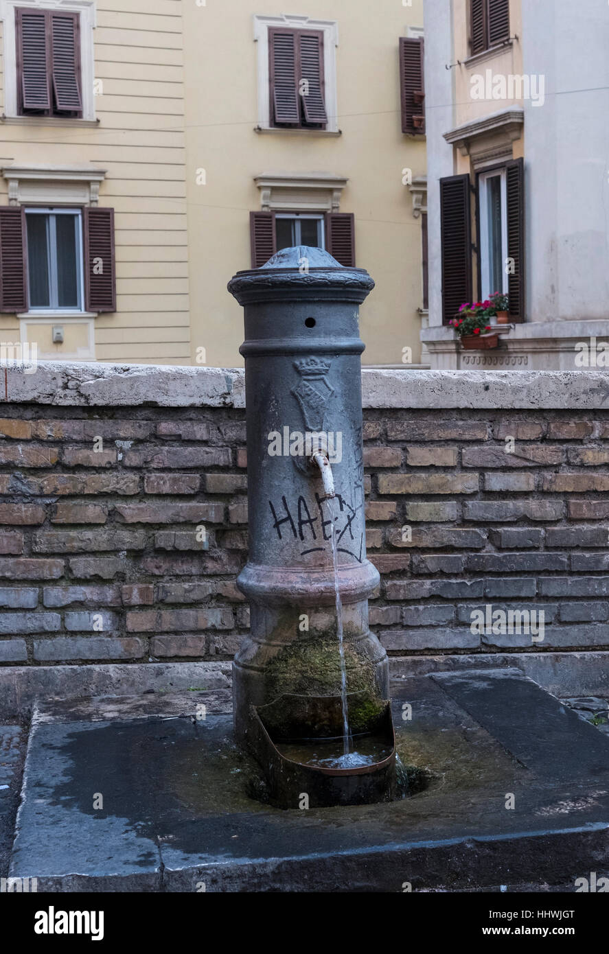 Public drinking fountain in Rome, Italy, Europe Stock Photo Alamy