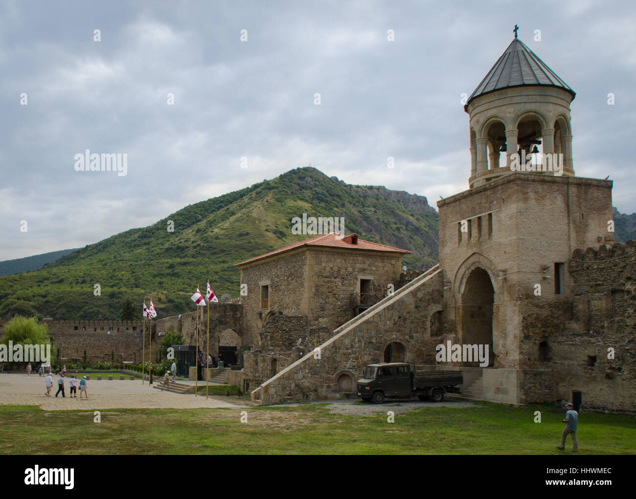 georgia, church, green, asia, cathedral, cloudy, monastery, georgia, convent, Stock Photo