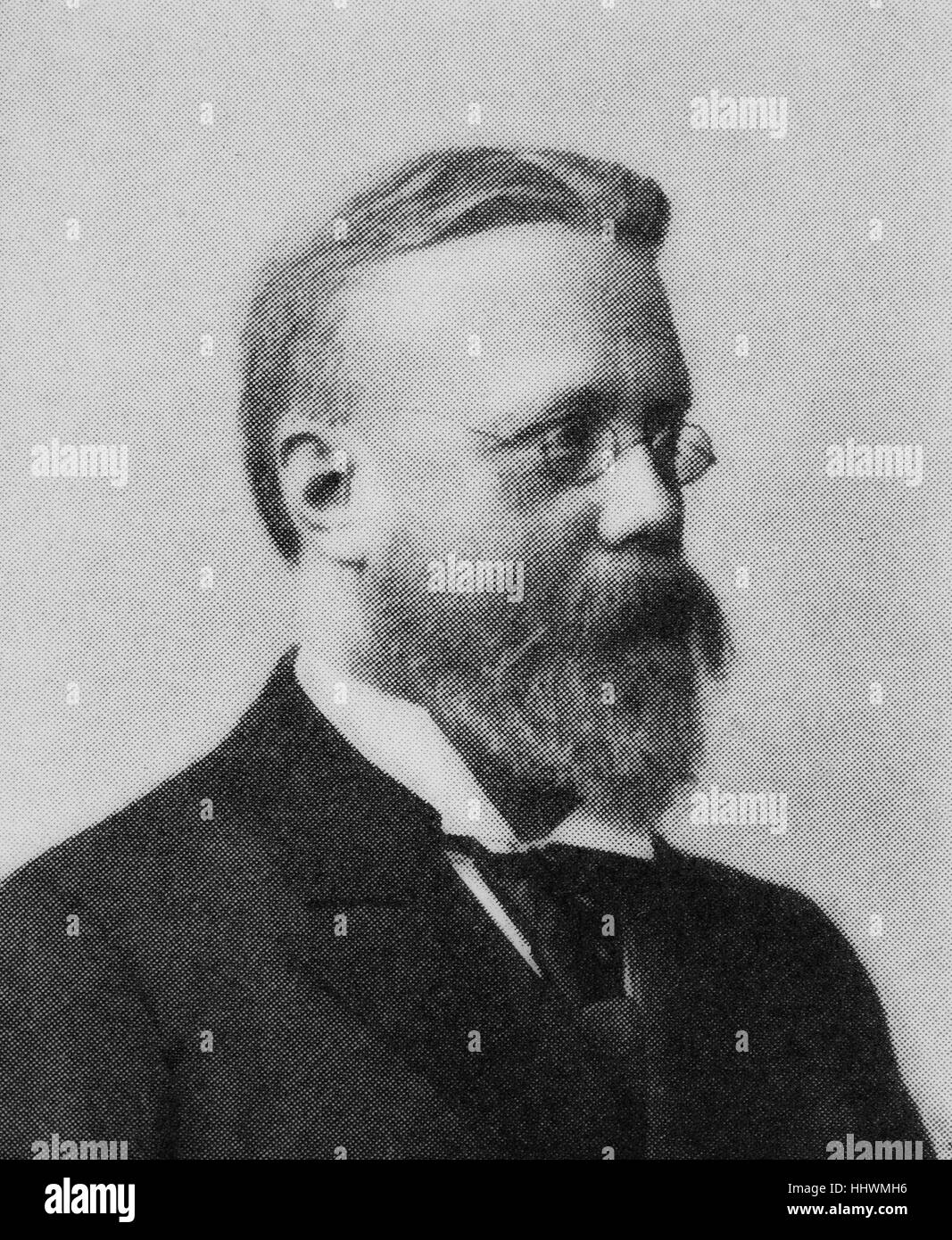 Friedrich Jolly, 1844 - 1904, German neurologist and psychiatrist, historical image or illustration, published 1890, digital improved Stock Photo