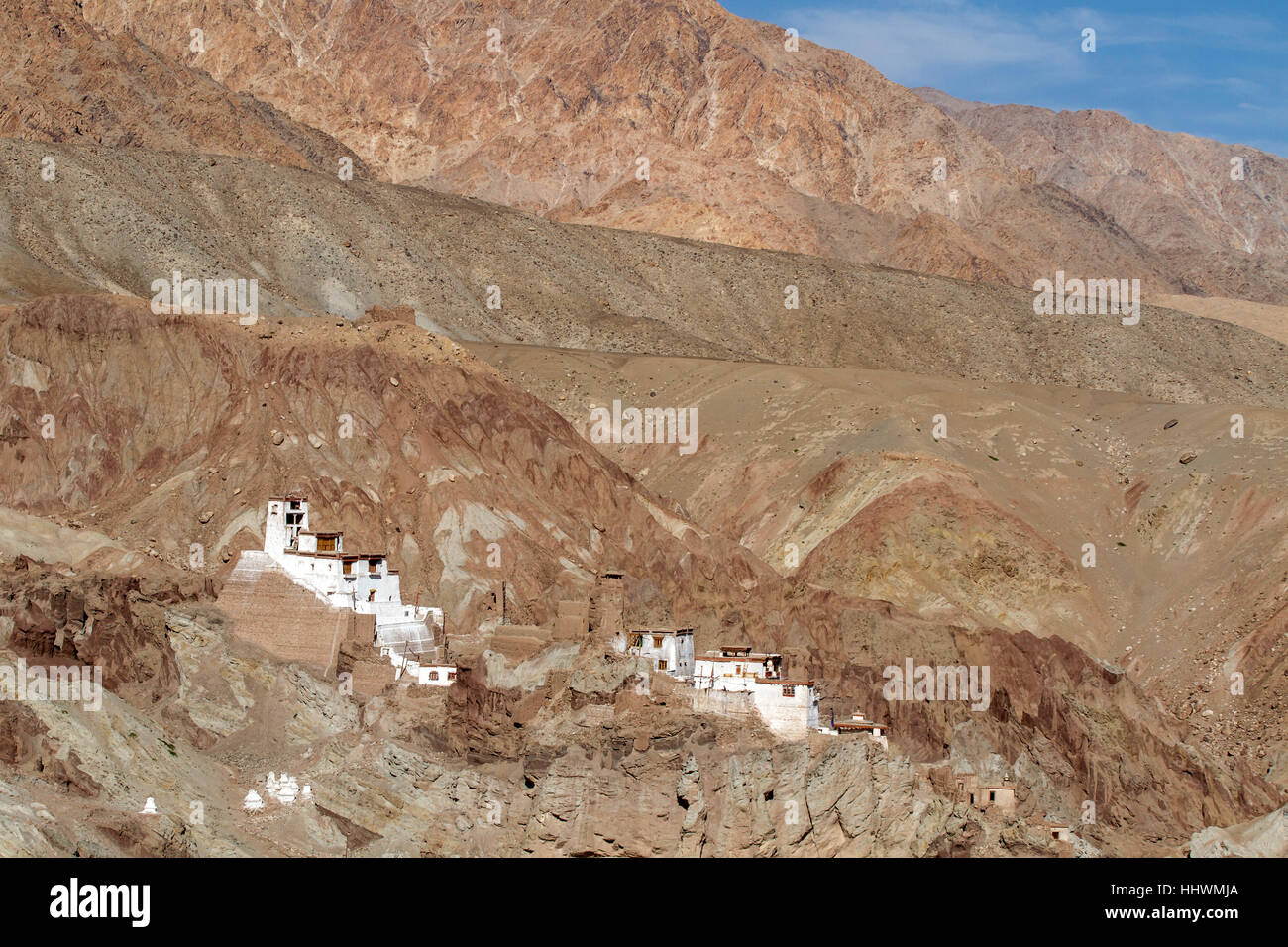 the buddhist monastery in ladakh basgo,north india Stock Photo