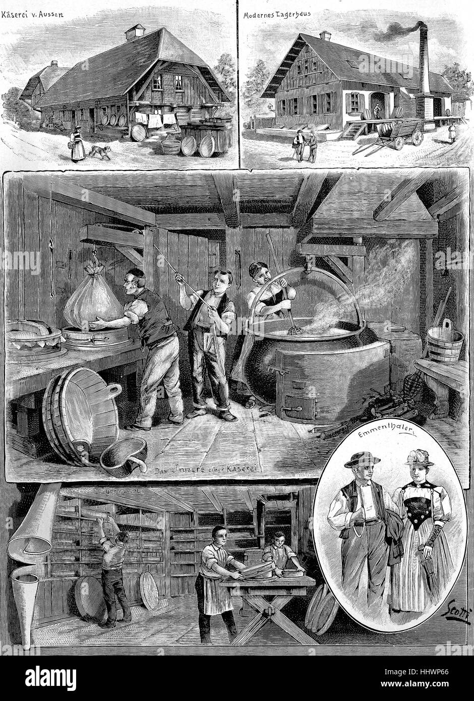 Workflows in a cheese factory in the Emmental and a couple in