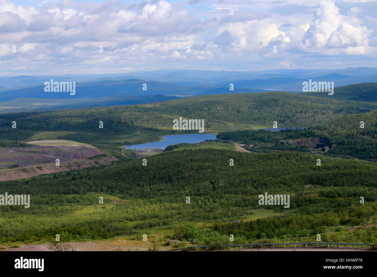 Impressionen: Landschaft, Wolken, Lappland, Schweden. Stock Photo