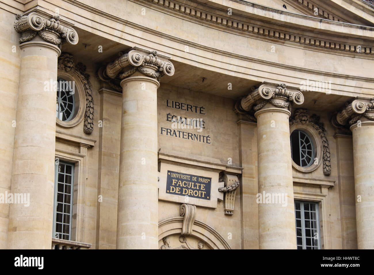 Liberte egalite fraternite on building in Paris Stock Photo Alamy