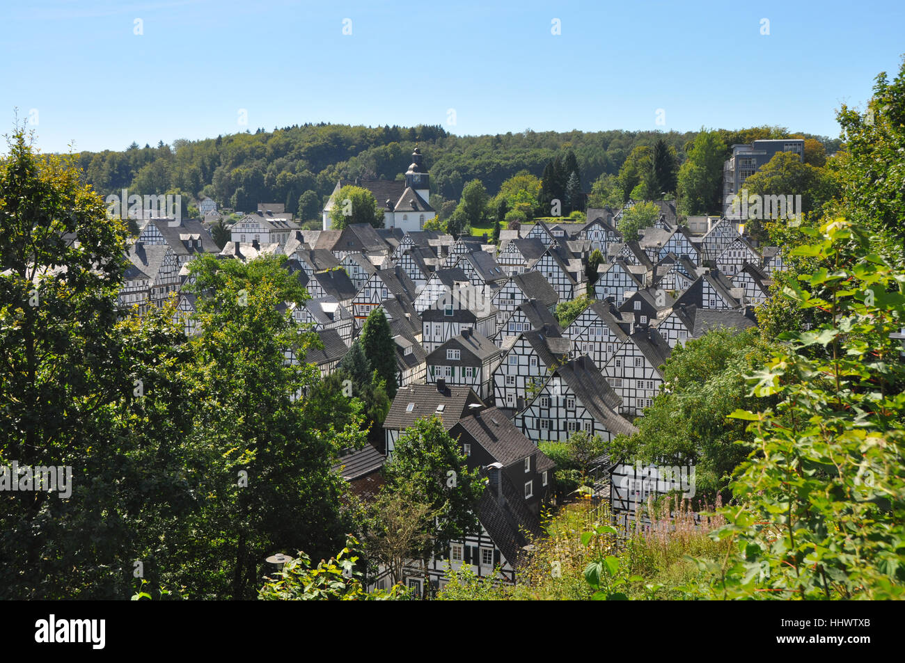 village half-timbered houses - freudenberg,germany Stock Photo - Alamy