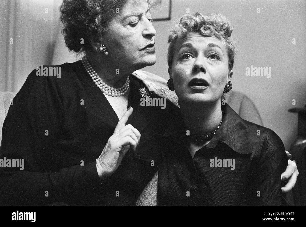 June Havoc, on right, with her acting coach Stock Photo