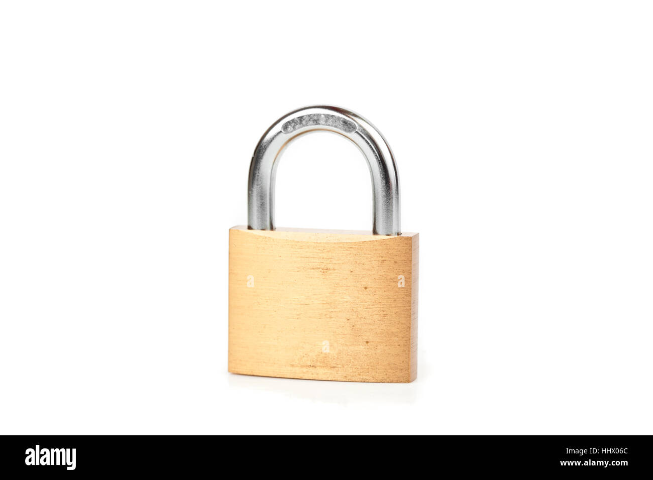 Locked padlock against white background Stock Photo
