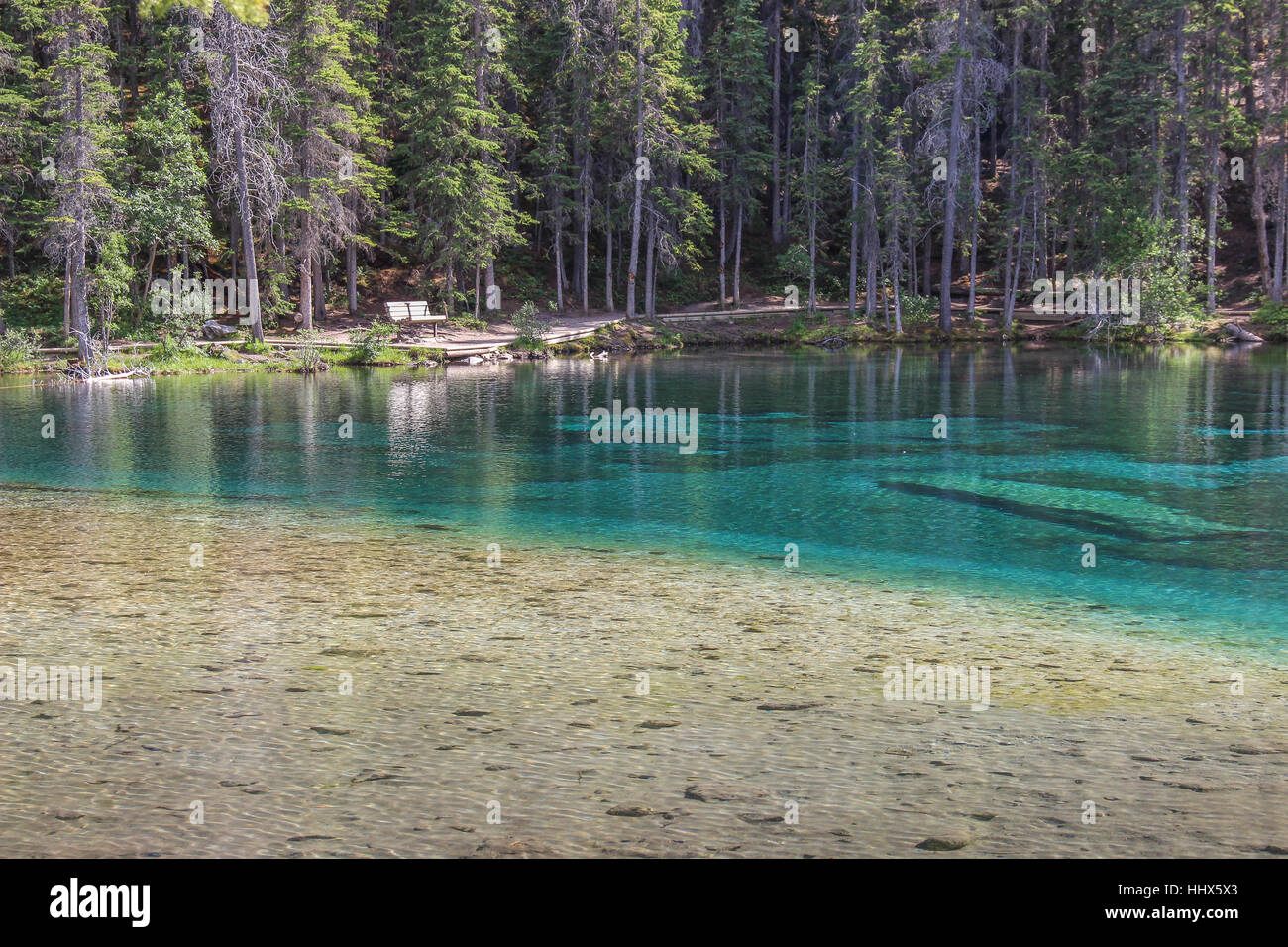 Grassi Lakes hike in Canmore Alberta Stock Photo
