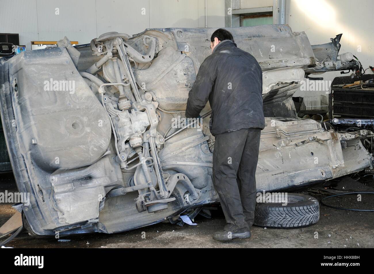 Wrecking yard in Milan, Italy Stock Photo Alamy