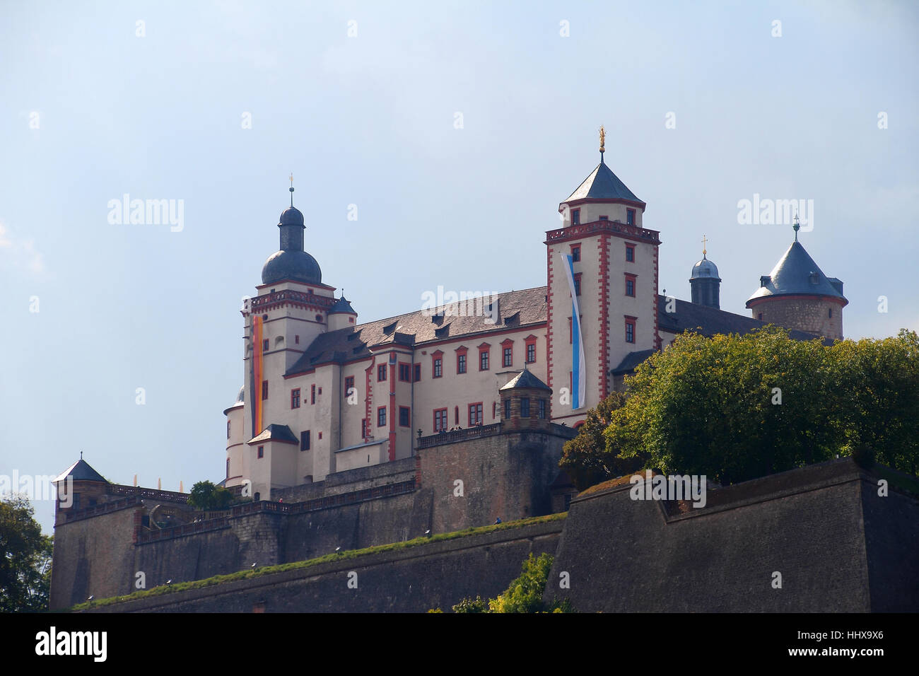 fortress, mountain, city, town, baroque, cultivation of wine, bavaria, Stock Photo