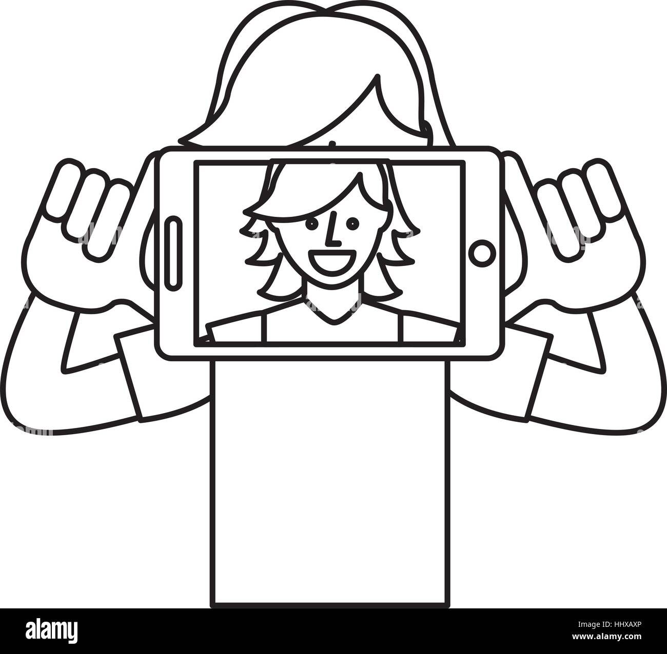 photo selfie with smartphone vector illustration design Stock Vector ...