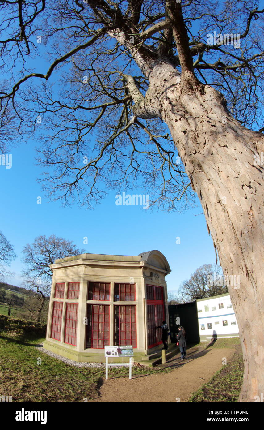 Exterior of the Game Larder Landscape Interpretation Centre in parkland