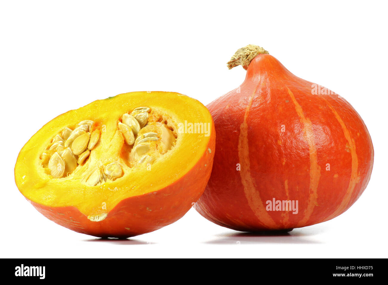 red kuri squash isolated on white background Stock Photo - Alamy