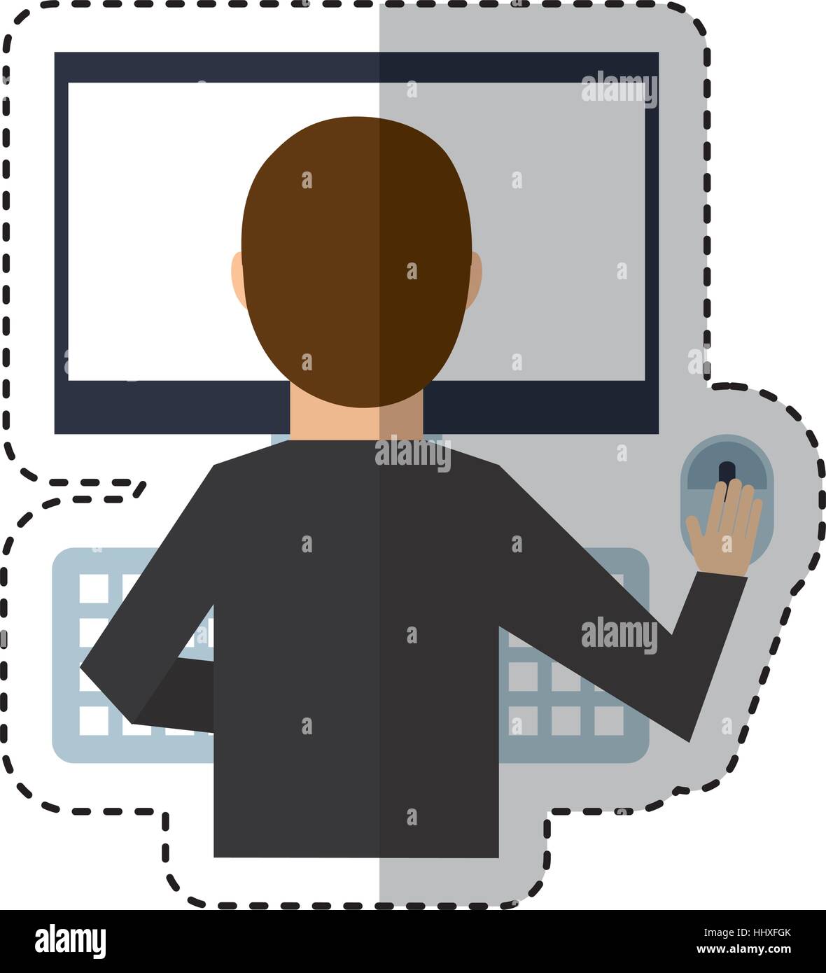 person using computer icon vector illustration design Stock Vector ...