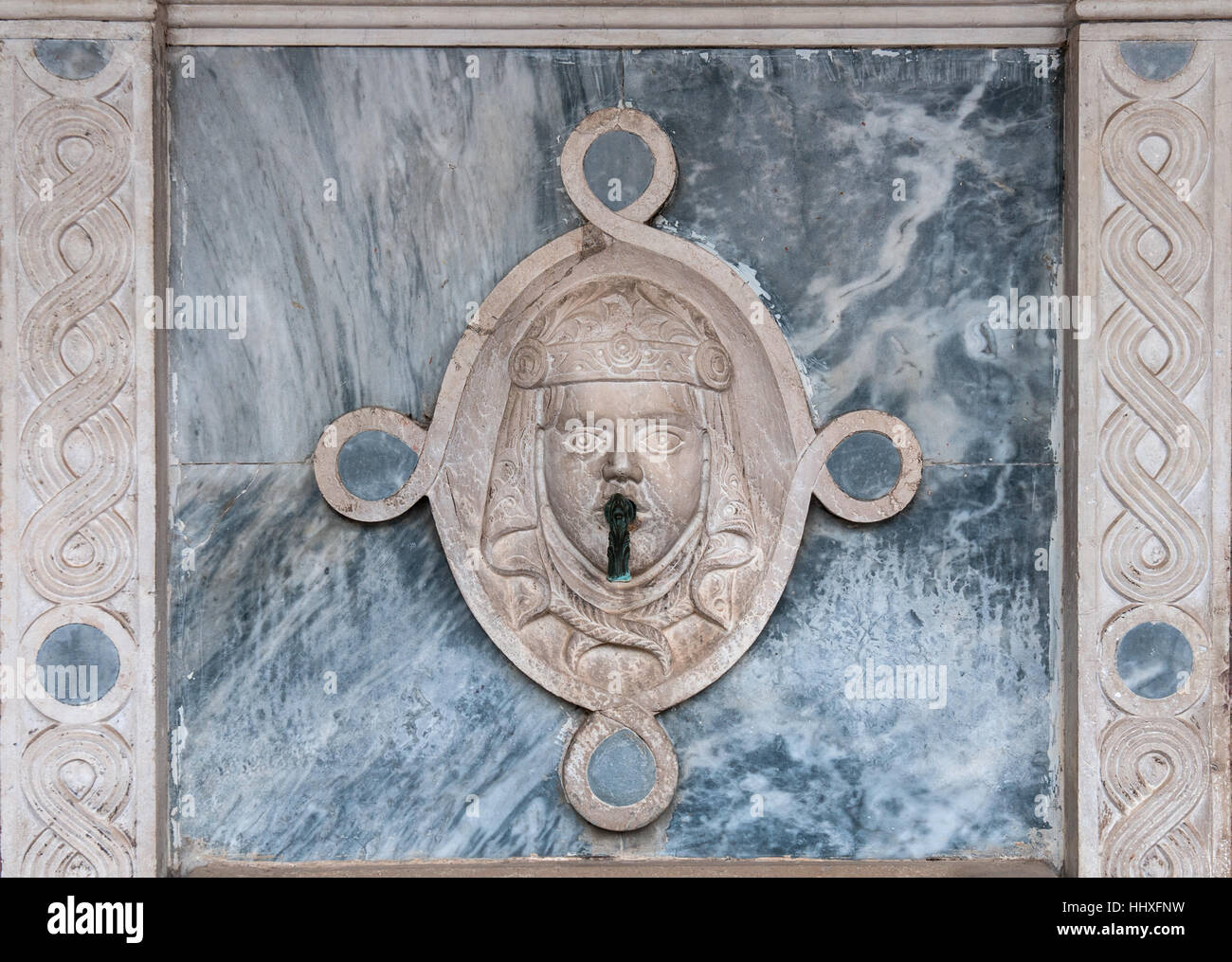 Detail of a fountain at 'San Lazzaro of Armeni' island in Venice, that host one of the first centers in the world of Armenian culture. Stock Photo