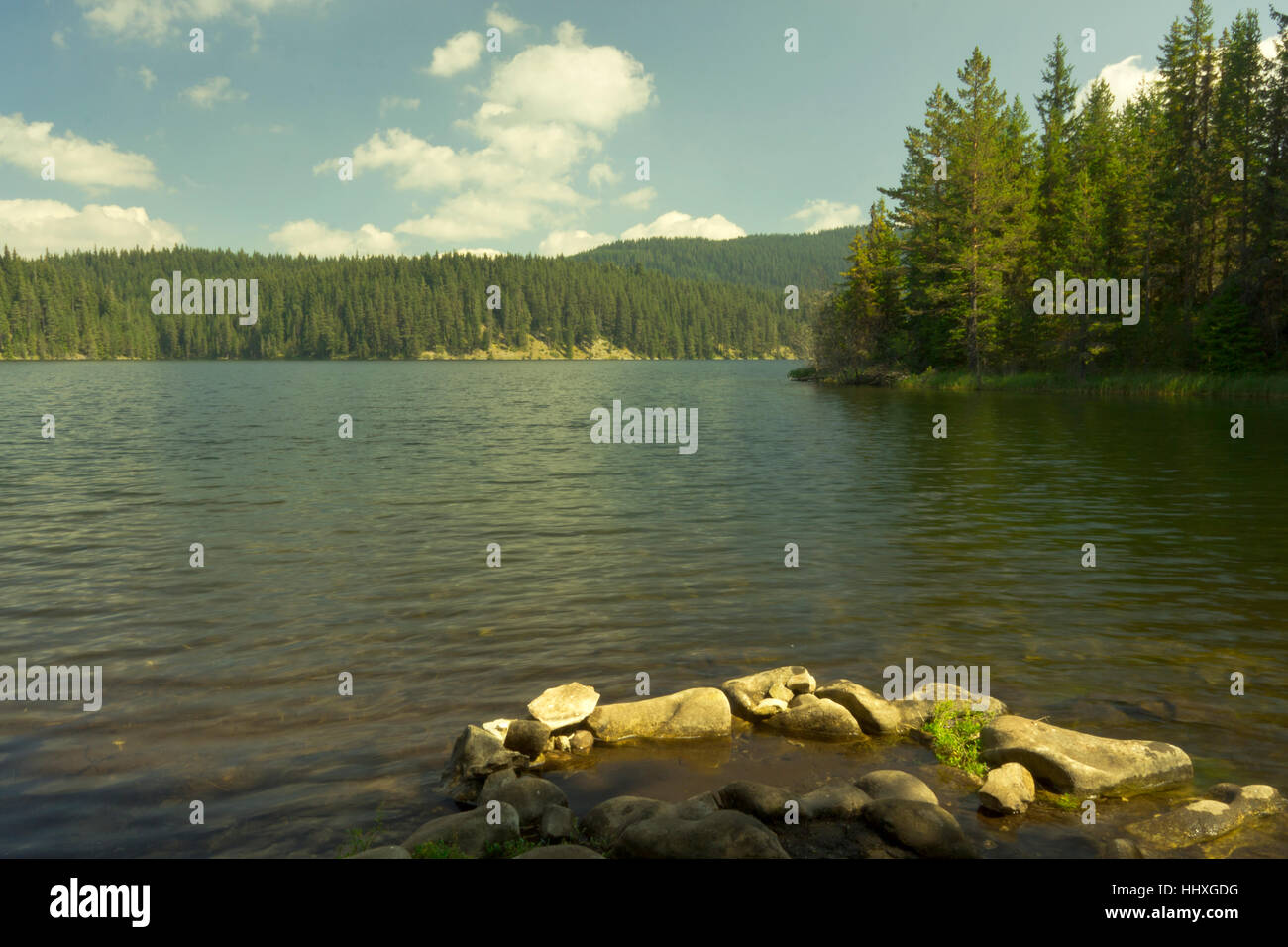 Mountain landscape with lake Stock Photo - Alamy
