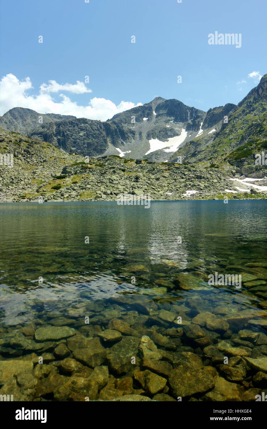 Beautiful mountain landscape with lake Stock Photo - Alamy
