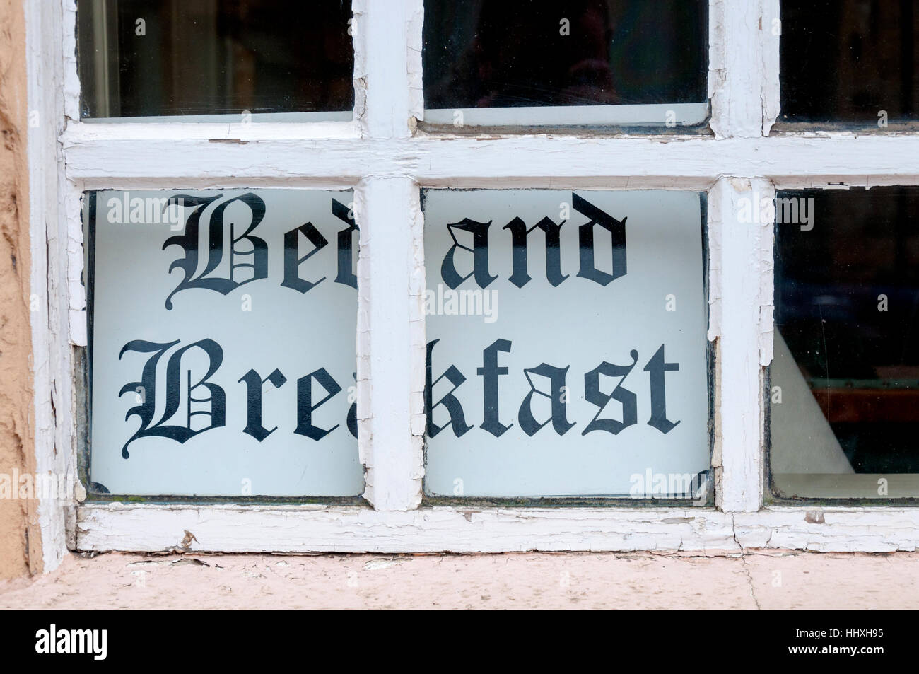 Bed and Breakfast sign signage in Marshfield, England, UK Stock Photo