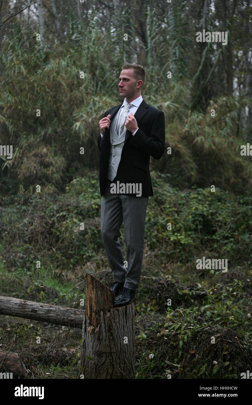 A gentleman in the woods Stock Photo