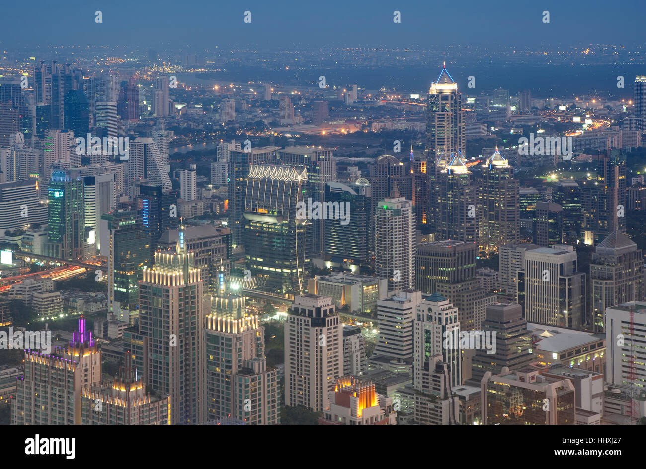 View Of The Bangkok Skyline at Night Stock Photo - Alamy